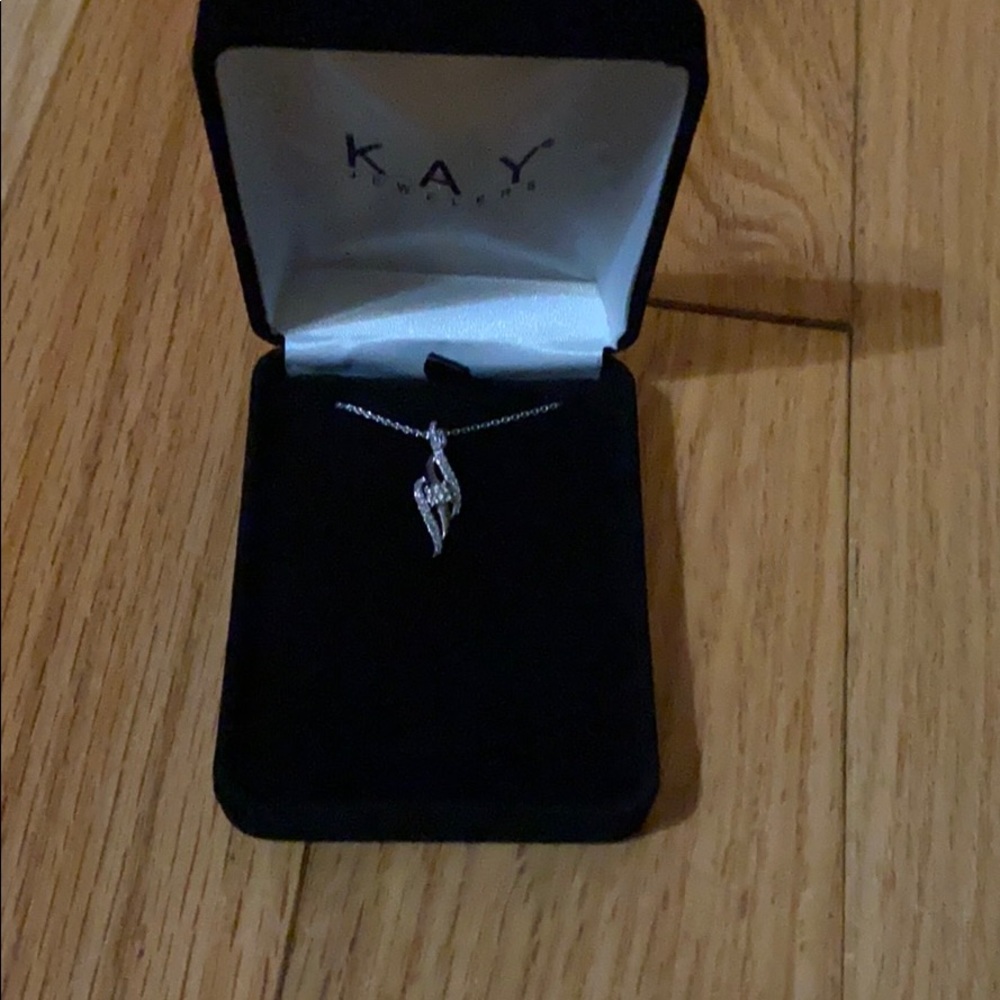 Sterling silver 18” diamond necklace